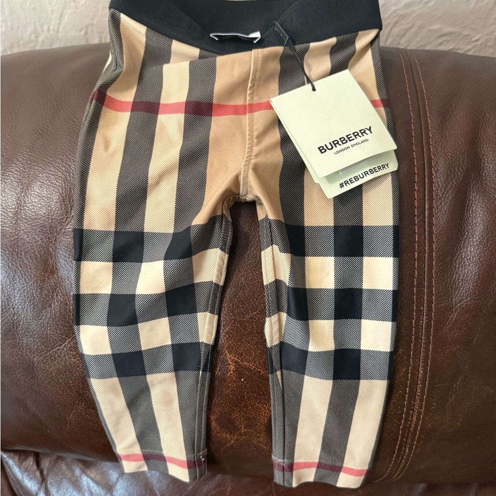 Burberry Kids Plaid Leggings - Beige and Black